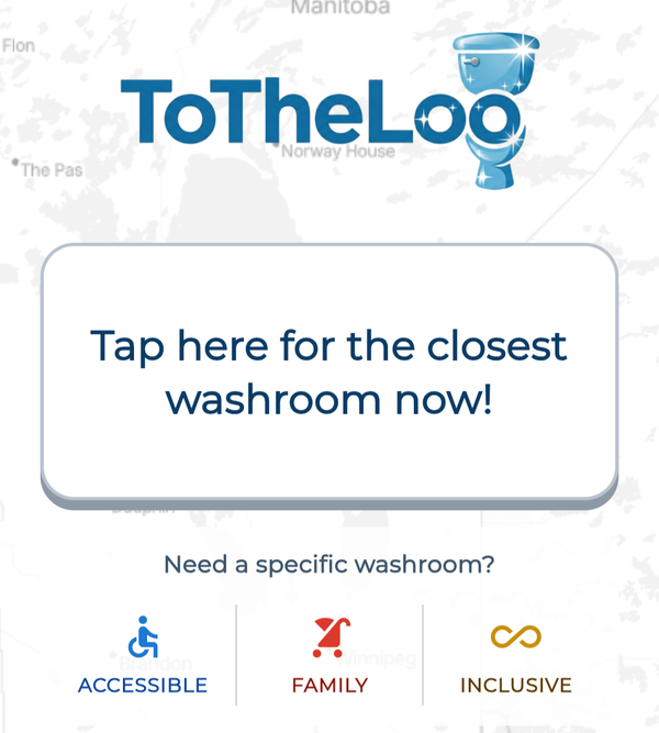 The ToTheLoo app dashboard — tap to open the app